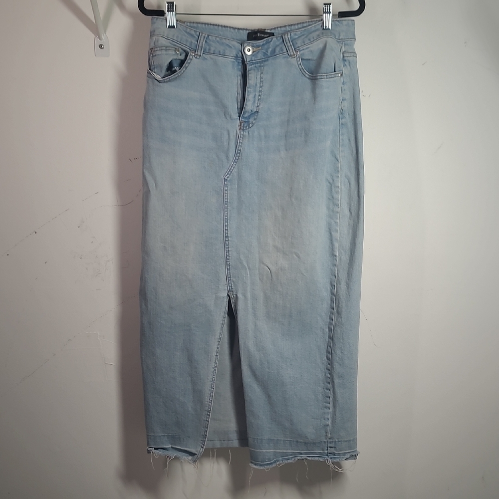 Ashley Stewart Blue  Jeans Skirt with Front Slit